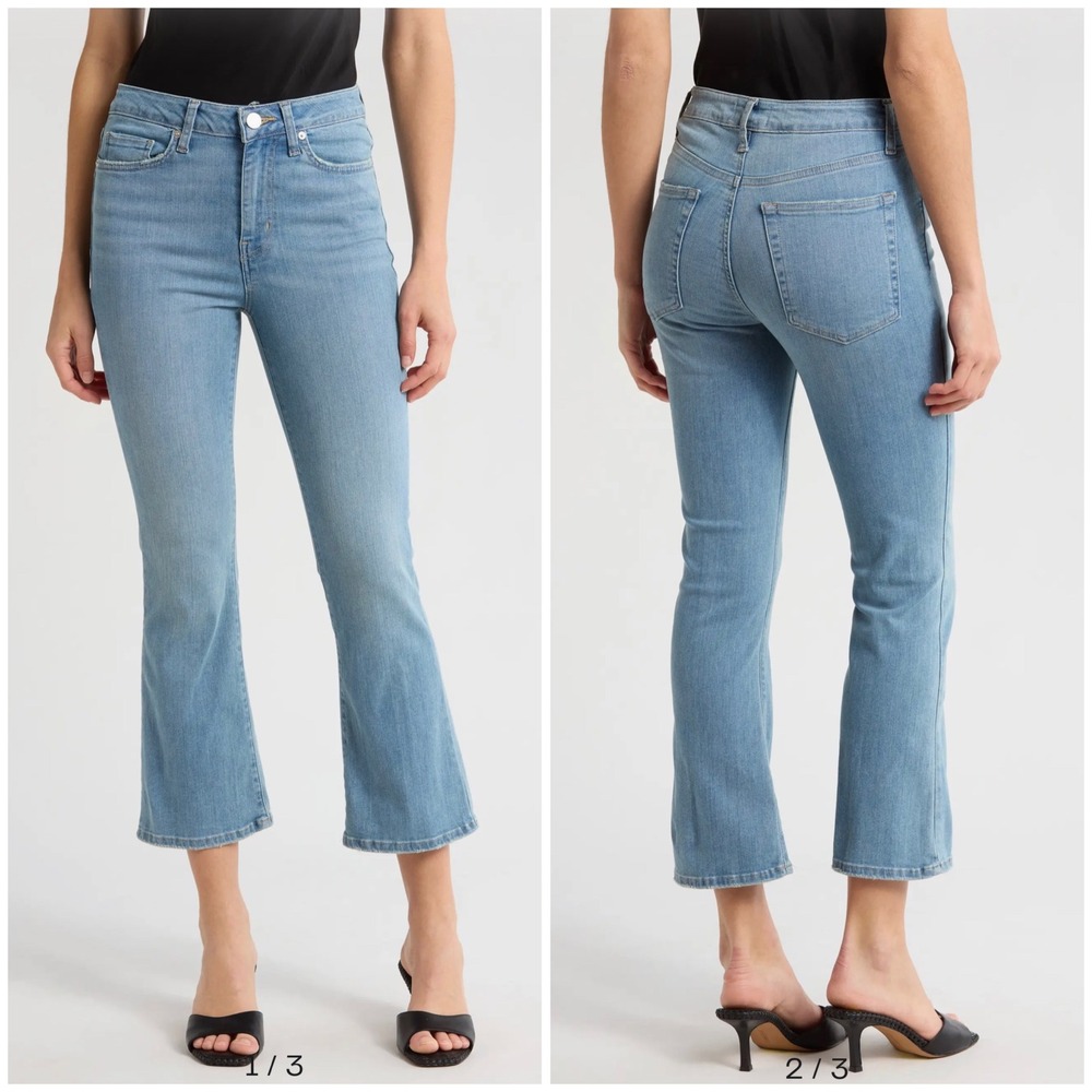 FRAME Le One Crop Mini Boot Jeans Casper Light Wash Blue High‎ Rise Size 26